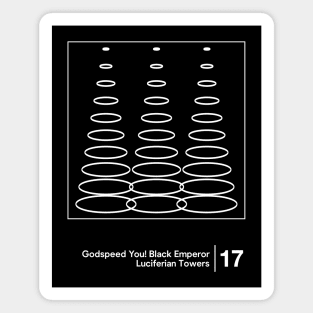 Luciferian Towers - Minimalist Graphic Design Artwork Magnet